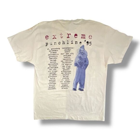 Vintage Extreme Punchline 95 Autographed Single Stitch Band Tee T-Shirt Size Ext - Picture 8 of 9